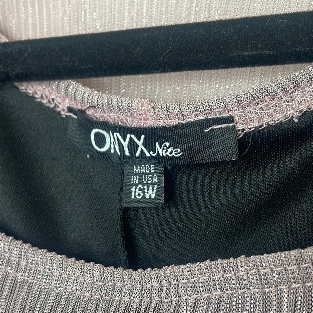 NWT David's Bridal Onyx Crinkled Ombre Plus Size Three-Piece Pantsuit - Picture 7 of 15
